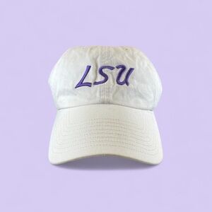 LSU Embroidered Cream Baseball Cap – Adjustable